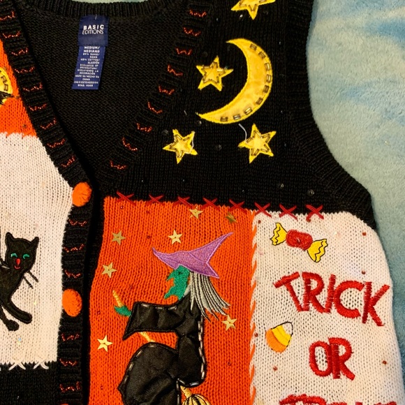 SOLD M details vintage halloween knitted vest - Picture 4 of 14
